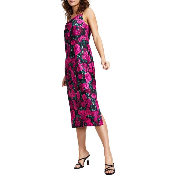 NWT BAR III FLORAL MIDI SLIP DRESS - L - Picture 1 of 9